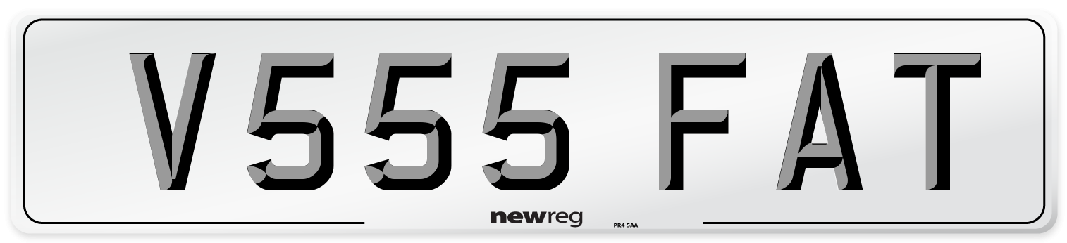 V555 FAT Number Plate from New Reg